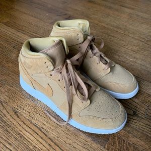 Nike Air Jordan 1 Mid Golden Harvest Suede Sneakers